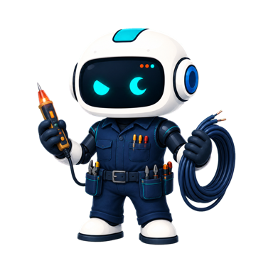 Geo dressed as an electrician
