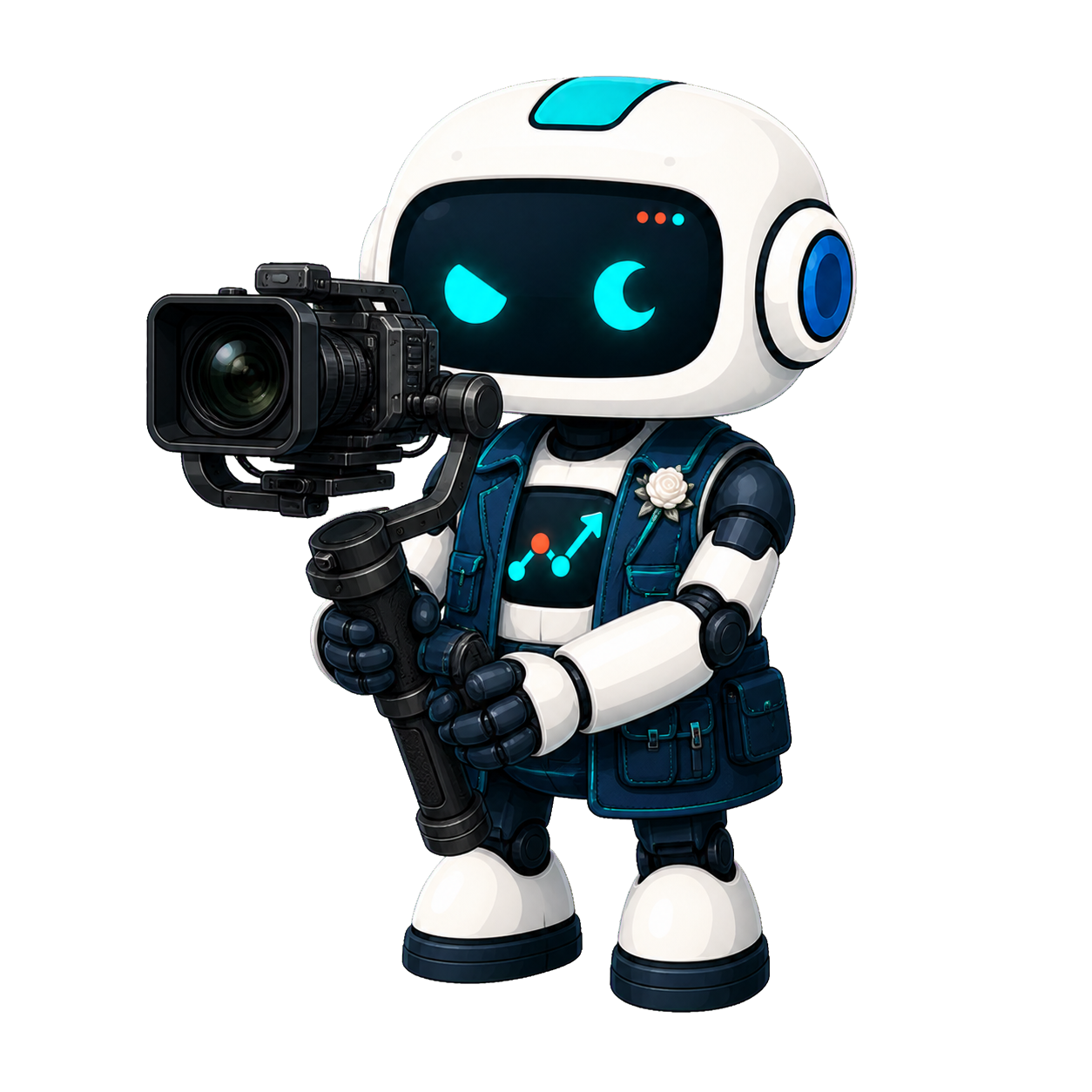 Geo, the This Is GEO robot, filming a wedding with a professional cinema camera and gimbal